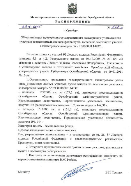 Постановление о формировании лесного участка