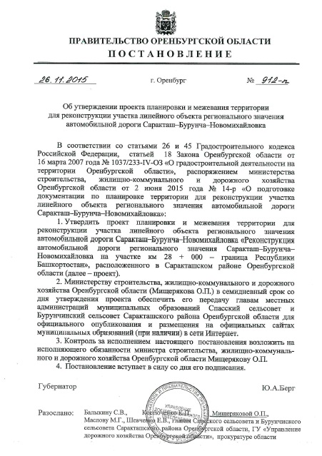 Постановление Оренбургской области об утверждении проекта планировки территории (ППТ)